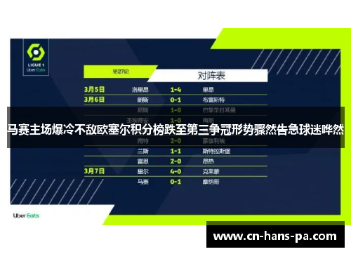 马赛主场爆冷不敌欧塞尔积分榜跌至第三争冠形势骤然告急球迷哗然 马赛主场爆冷不敌欧塞尔积分榜跌至第三争冠形势骤然告急球迷哗然